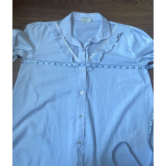 Vintage White Cottage Core Button Down Size 14 - Picture 5 of 8